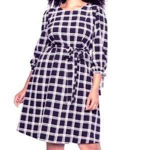 NWT Eloquii Tied Puff Sleeve Fit & Flare Dress